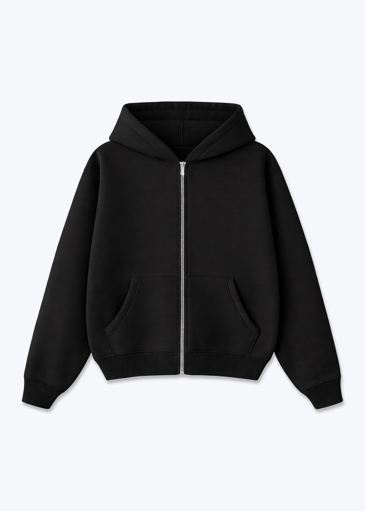 CLEAN BLANK - Zip Hoodie - Black Front Base