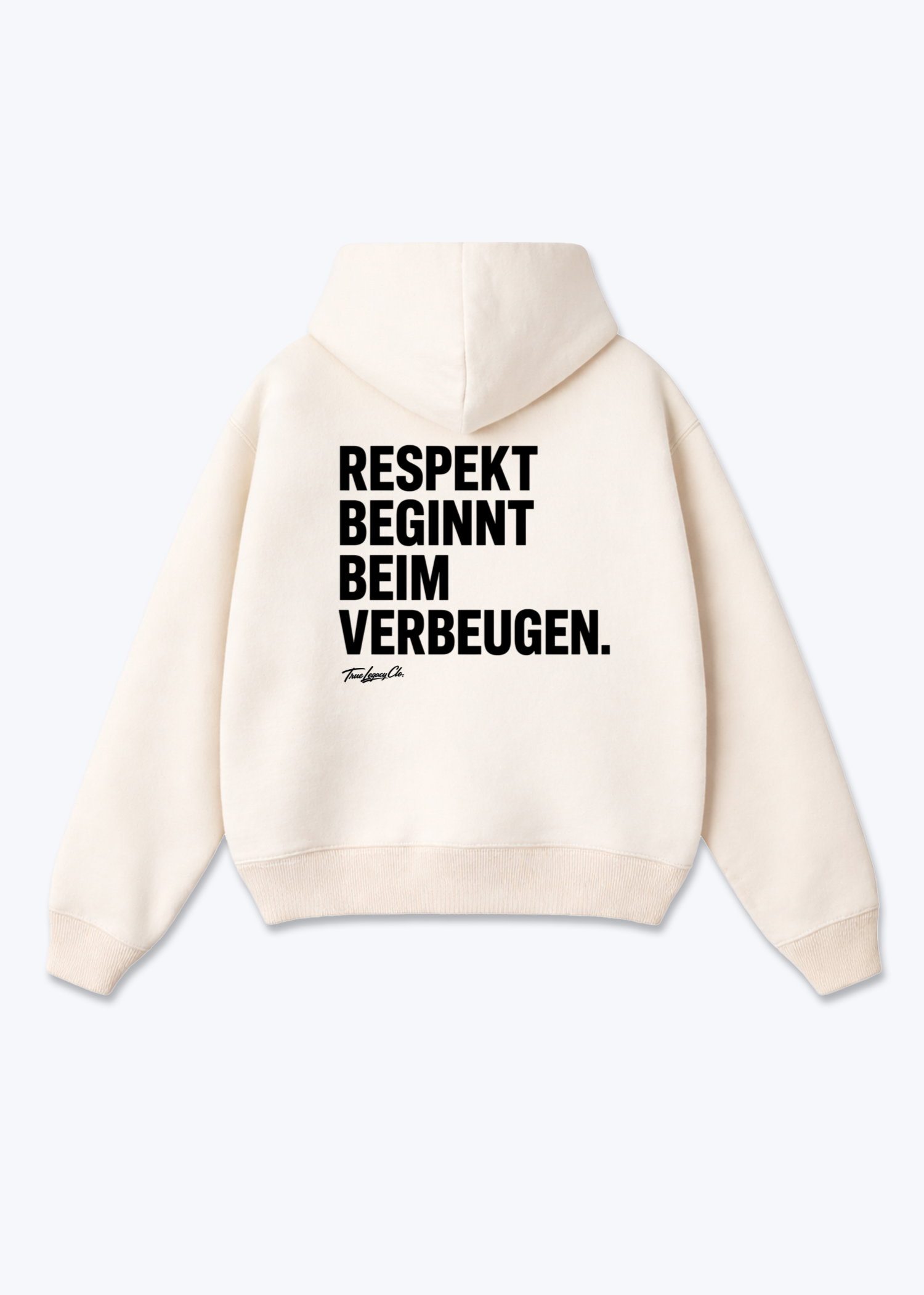 VERBEUGEN ZEIGT RESPEKT - Oversized Hoodie - Beige Back (Designed)
