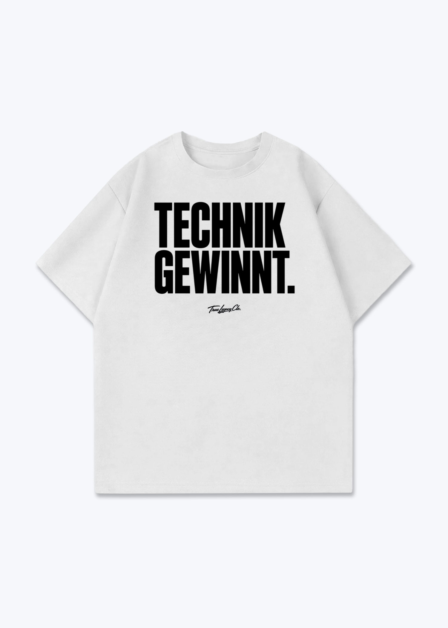 TECHNIK GEWINNT - Oversized Shirt - White Front (Designed)