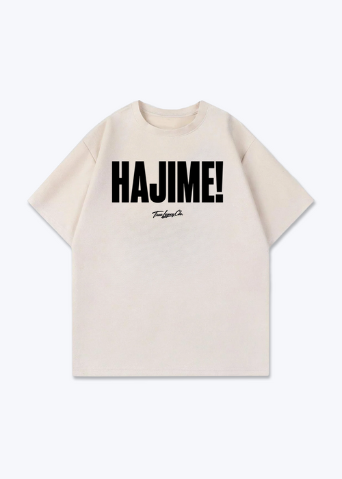 HAJIME - Oversized Shirt - Beige Front (Designed)