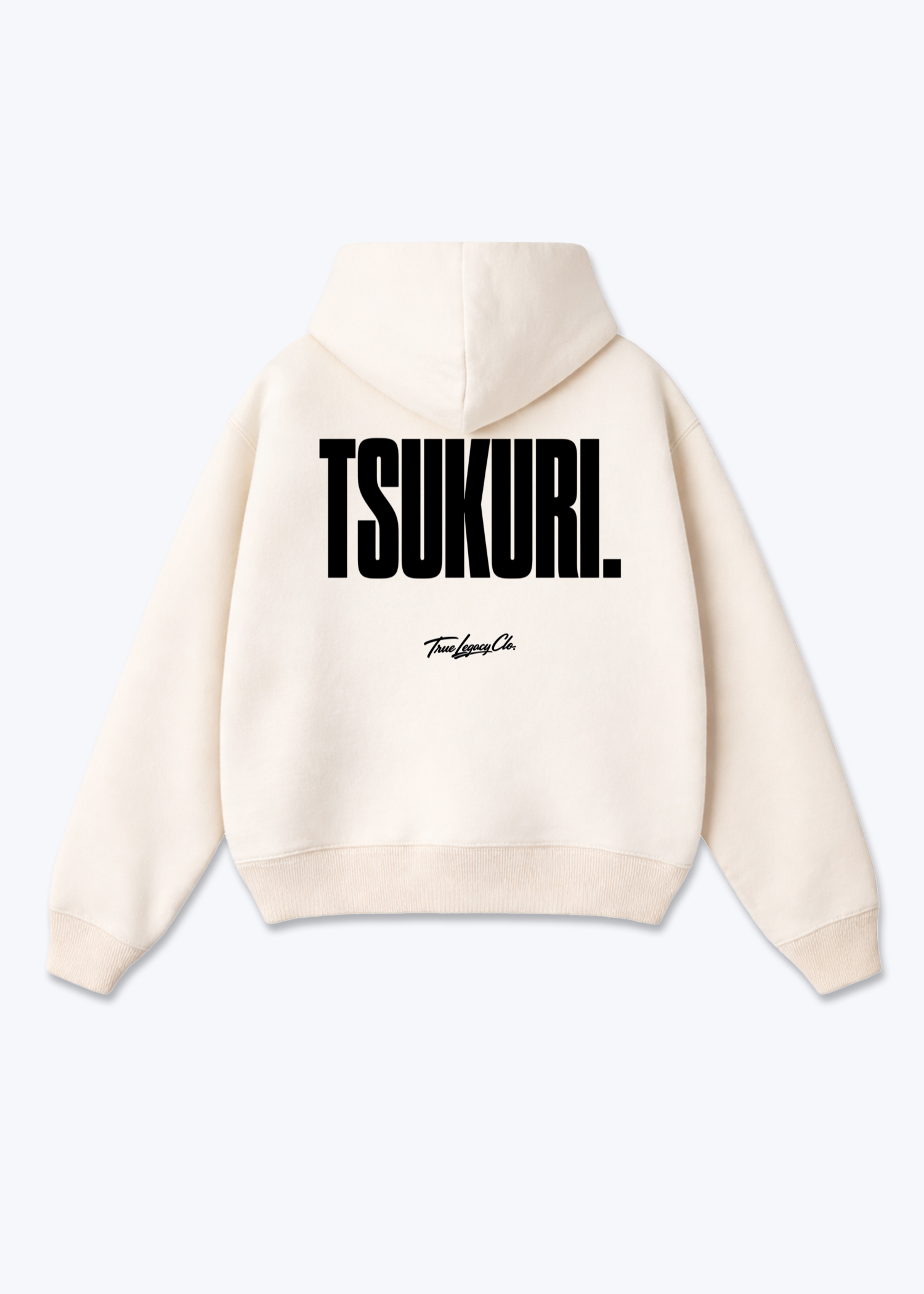 TSUKURI - Oversized Hoodie - Beige Back (Designed)