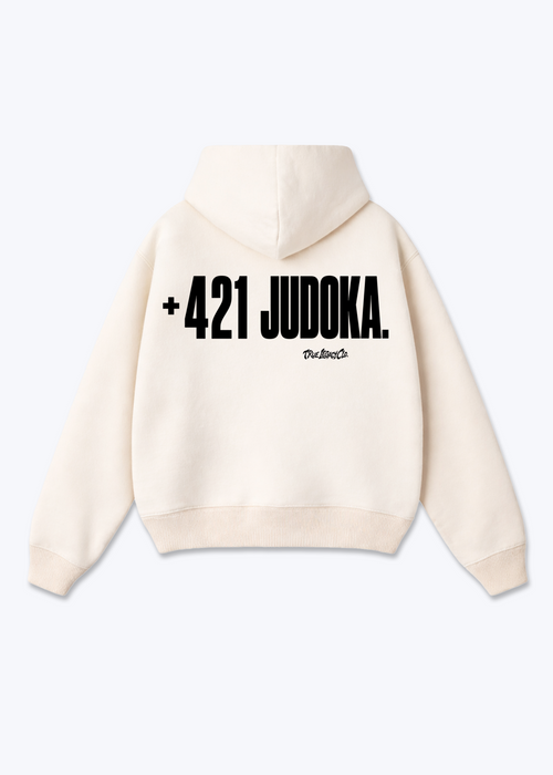 '+421 JUDOKA (SK) - Oversized Hoodie - Beige Back (Designed)