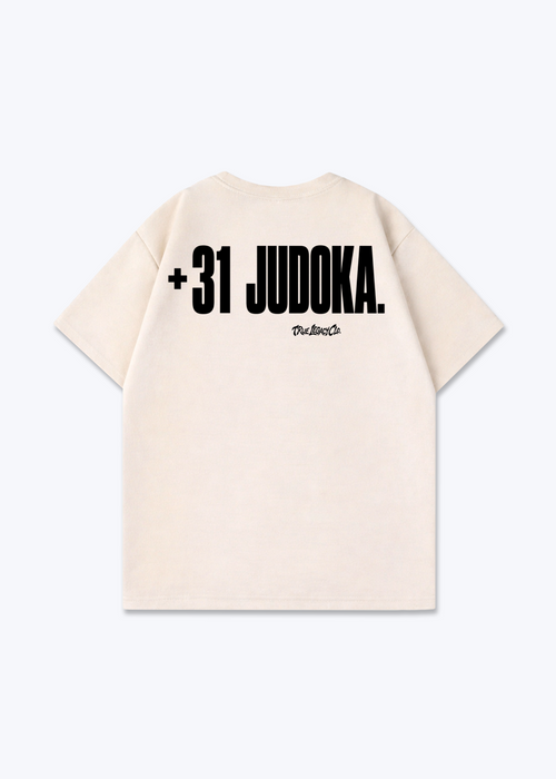 '+31 JUDOKA (NL) - Oversized Shirt - Beige Back (Designed)