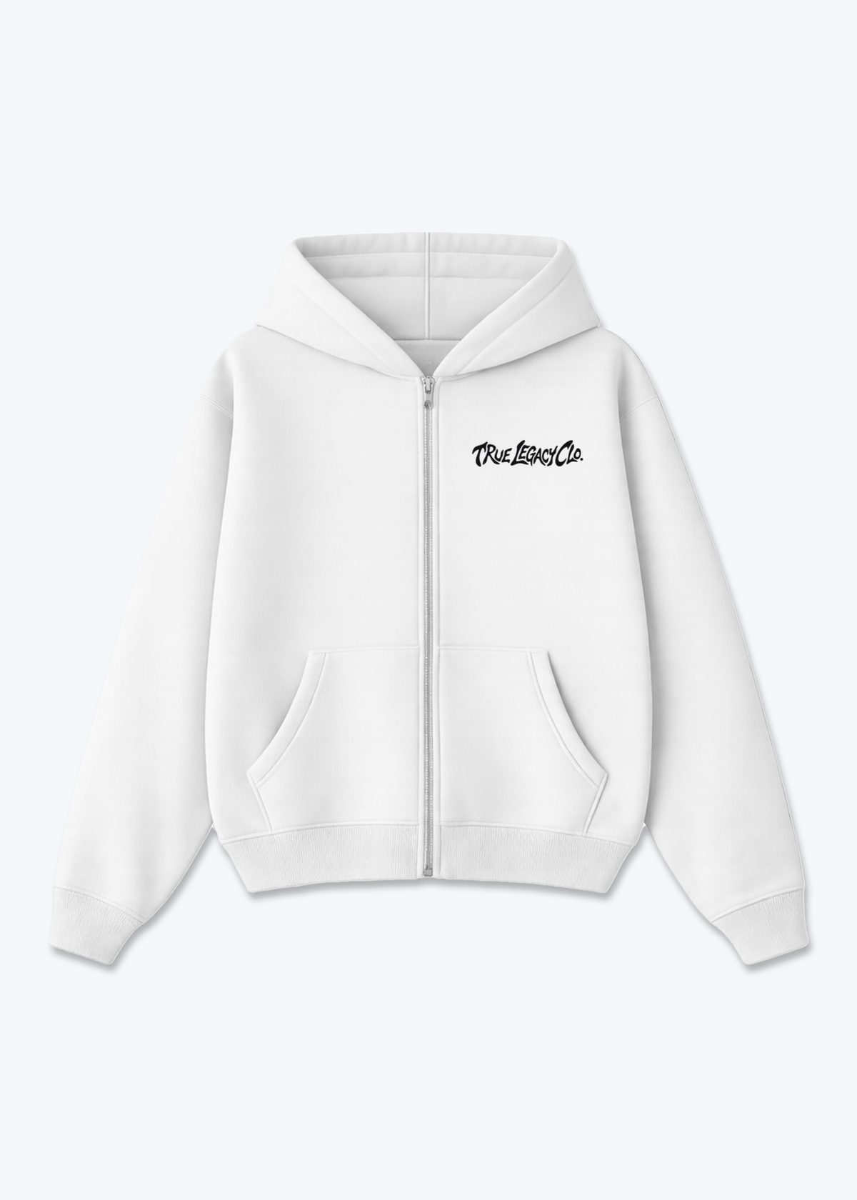 TRUE LEGACY CLO. - Zip Hoodie - White Front (Designed)