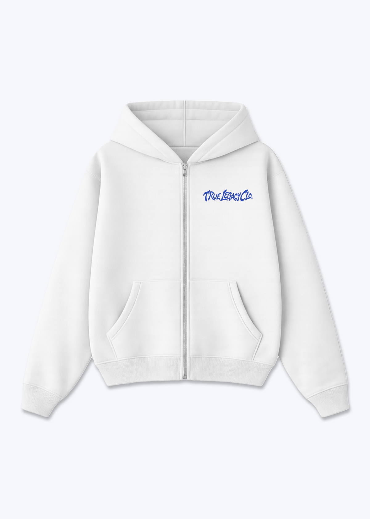 TRUE LEGACY CLO. - Zip Hoodie - White Front (Designed)