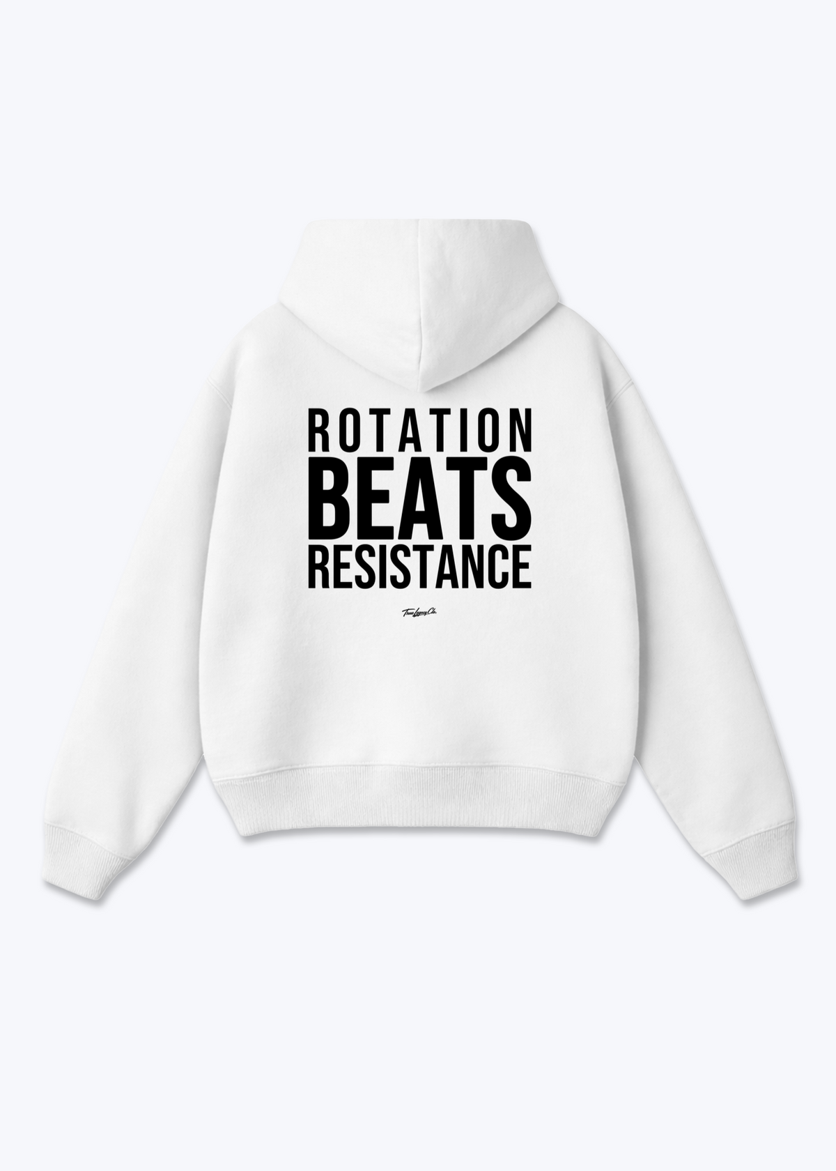 ROTATION BEATS RESISTANCE - Oversized Hoodie - White Back (Designed)