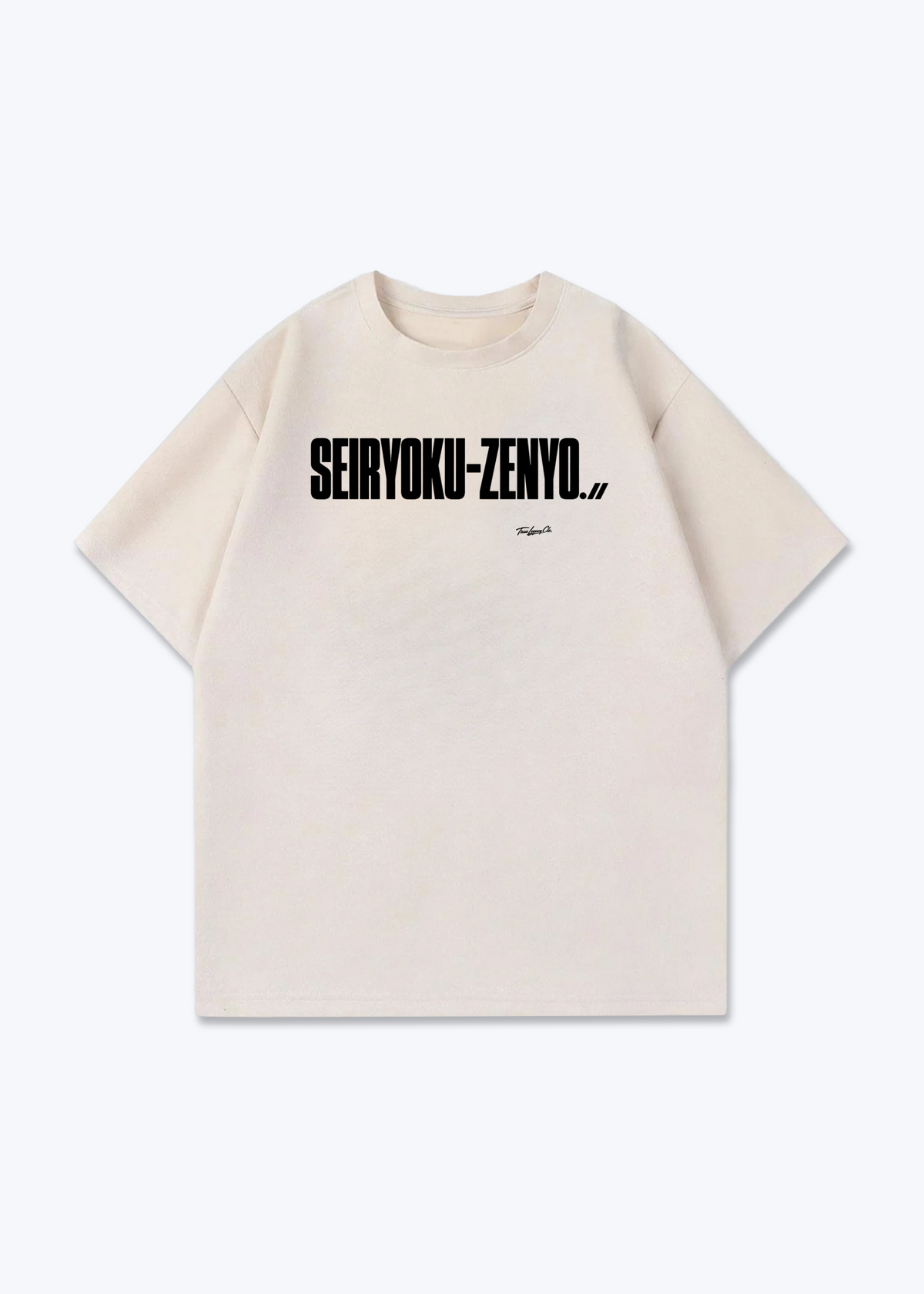 SEIRYOKU-ZENYO - Oversized Shirt - Beige Front (Designed)