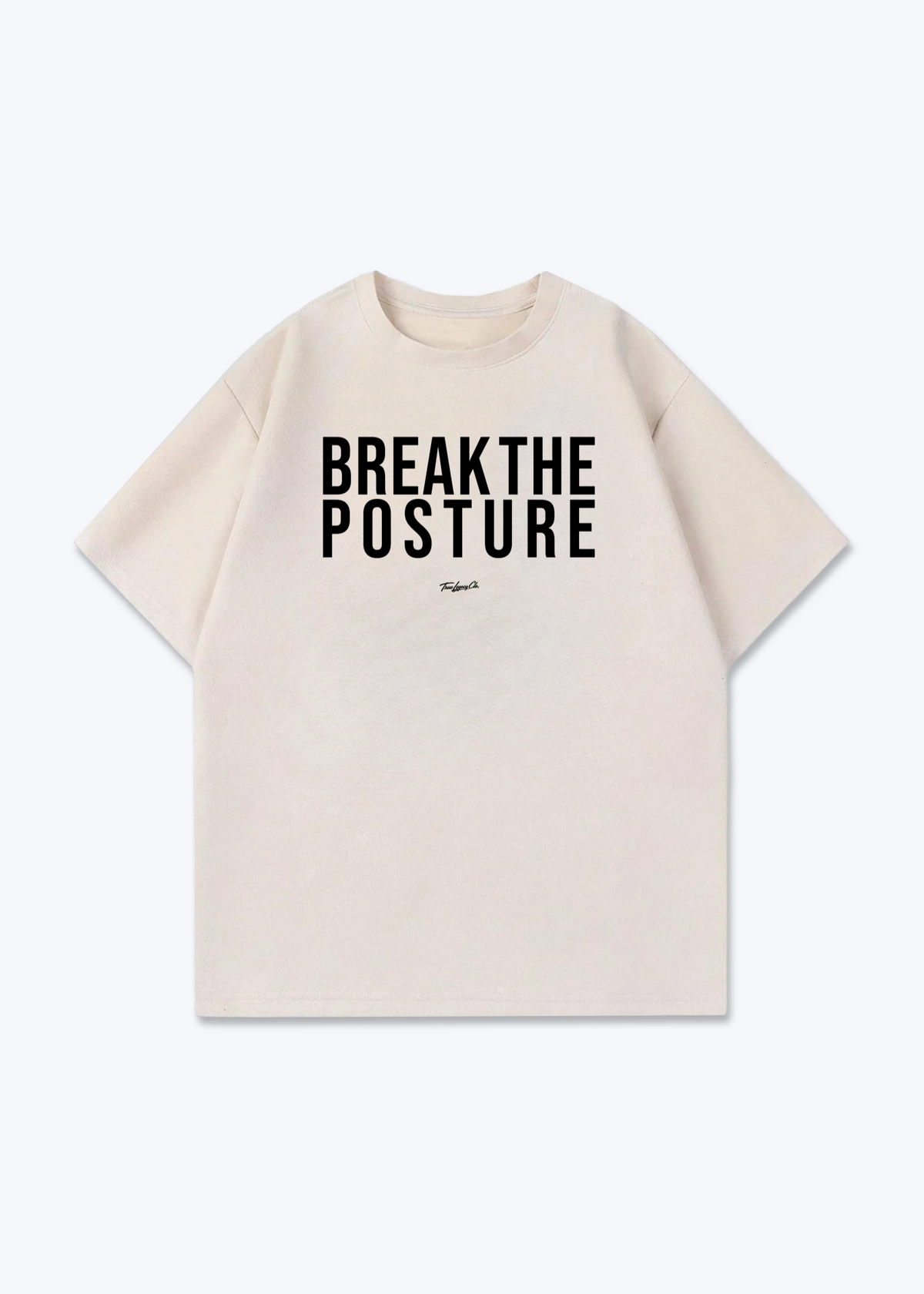 BREAK THE POSTURE - Oversized Shirt - Beige Front (Designed)