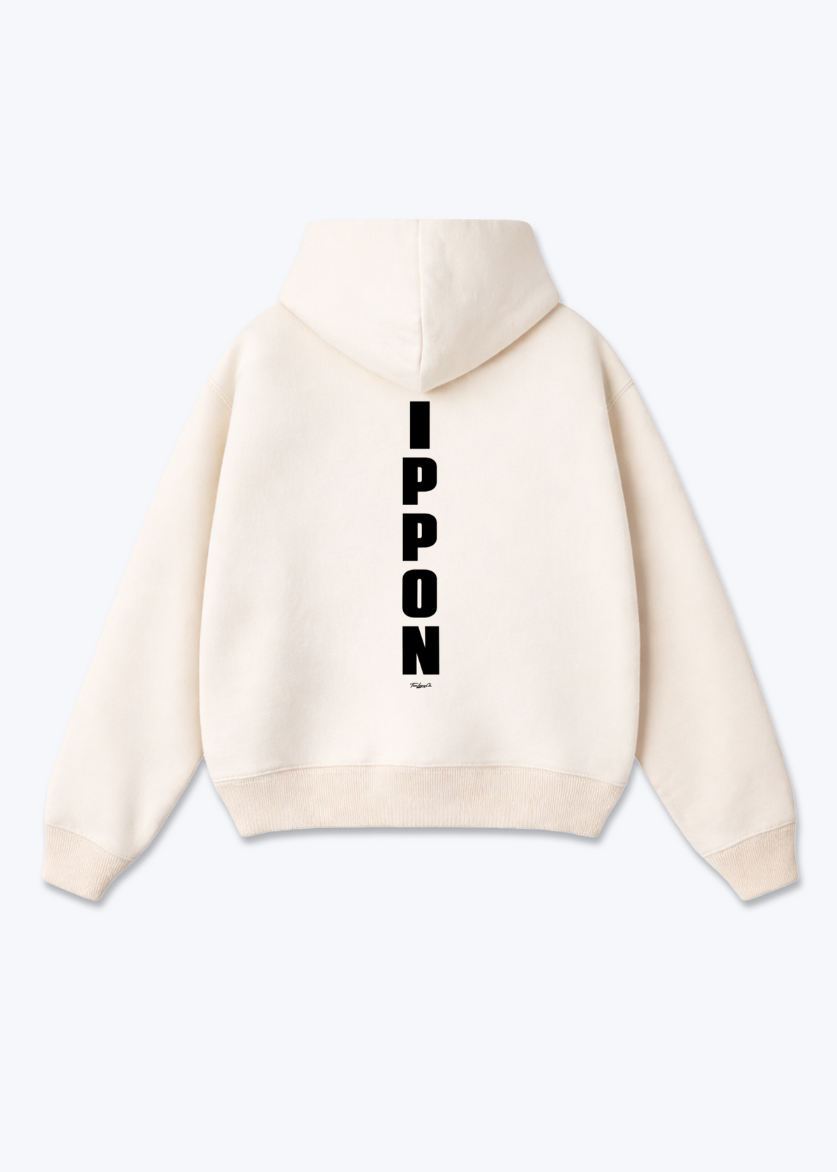 VERTICAL IPPON - Oversized Hoodie - Beige Back (Designed)