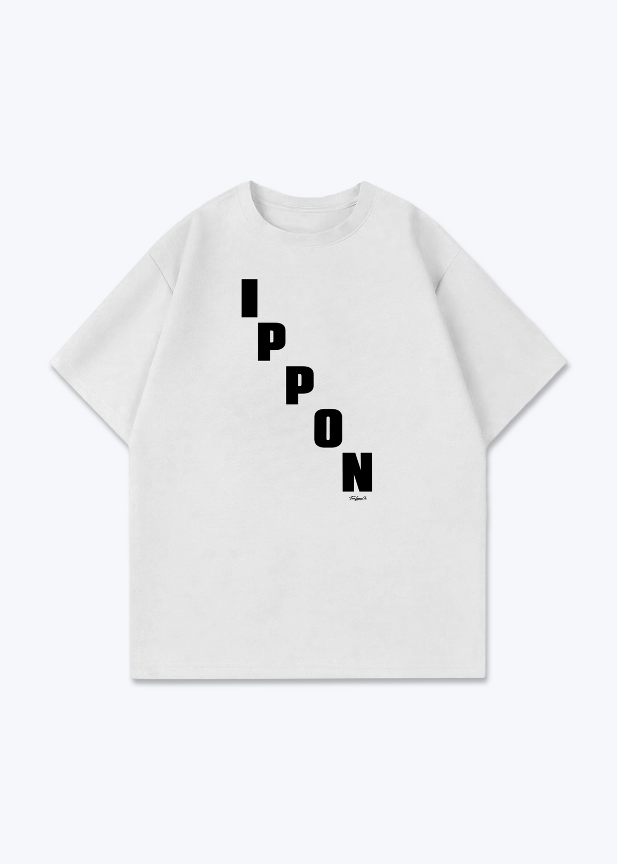 IPPON DIAGONAL STACK - Oversized Shirt - White Front (Designed)