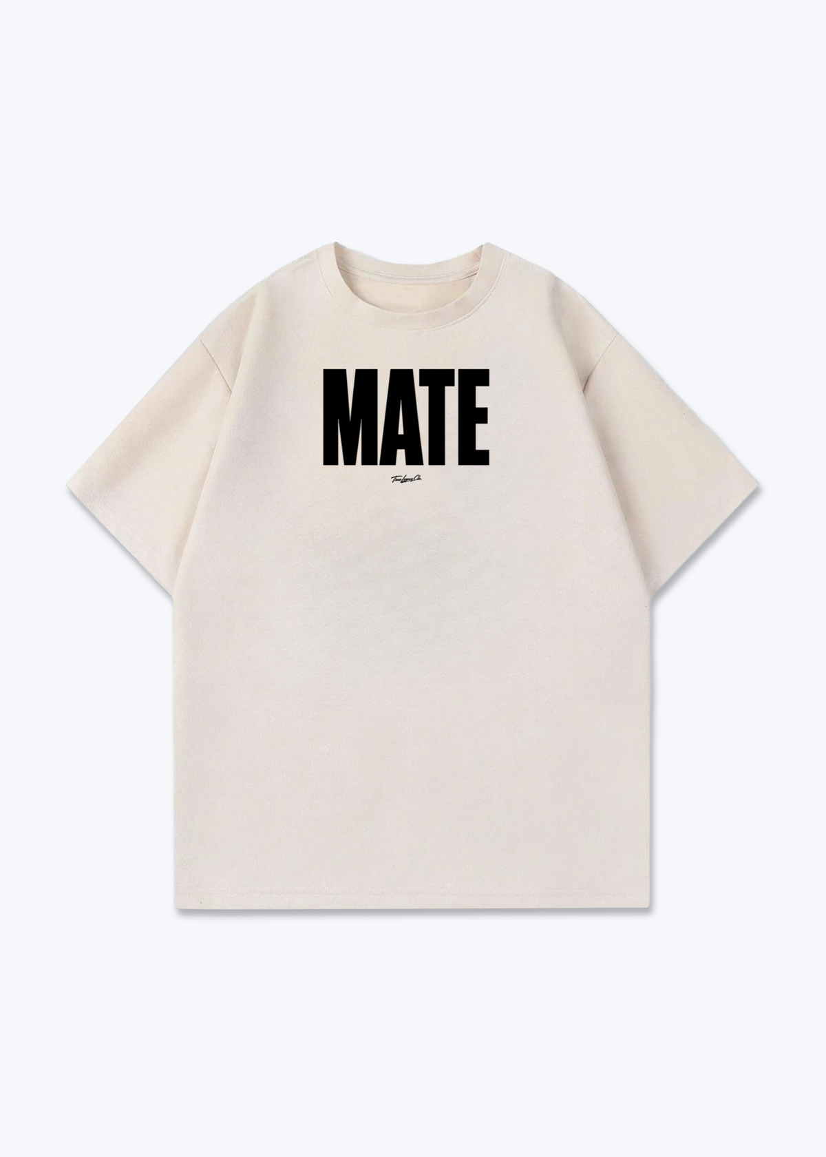 MATE - Oversized Shirt - Beige Front (Designed)