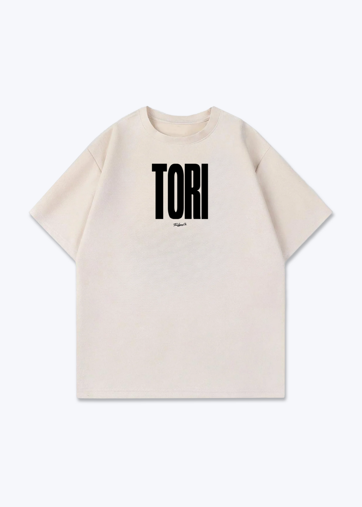 TORI - Oversized Shirt - Beige Front (Designed)