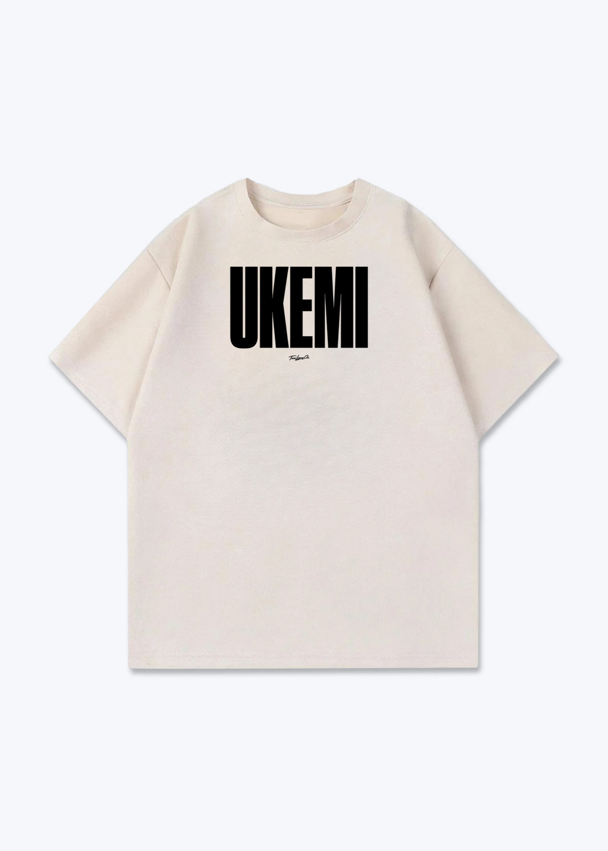 UKEMI - Oversized Shirt - Beige Front (Designed)