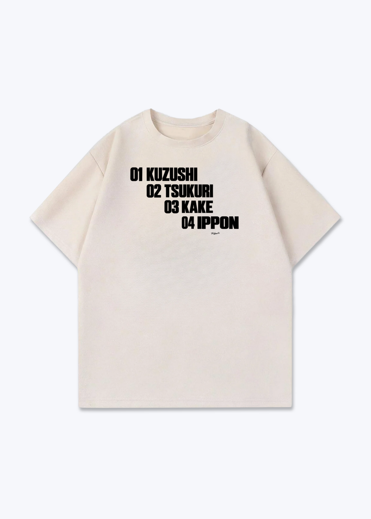 4 STEPS TO IPPON - Oversized Shirt - Beige Front (Designed)