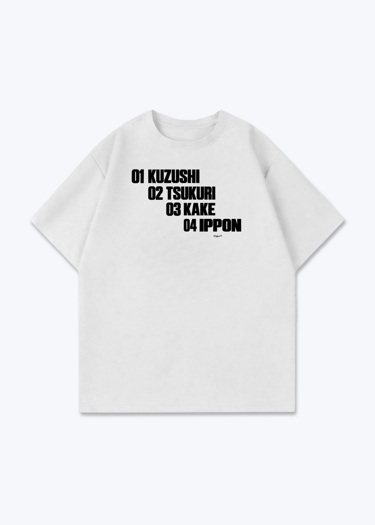 4 STEPS TO IPPON - Oversized Shirt - White Front (Designed)