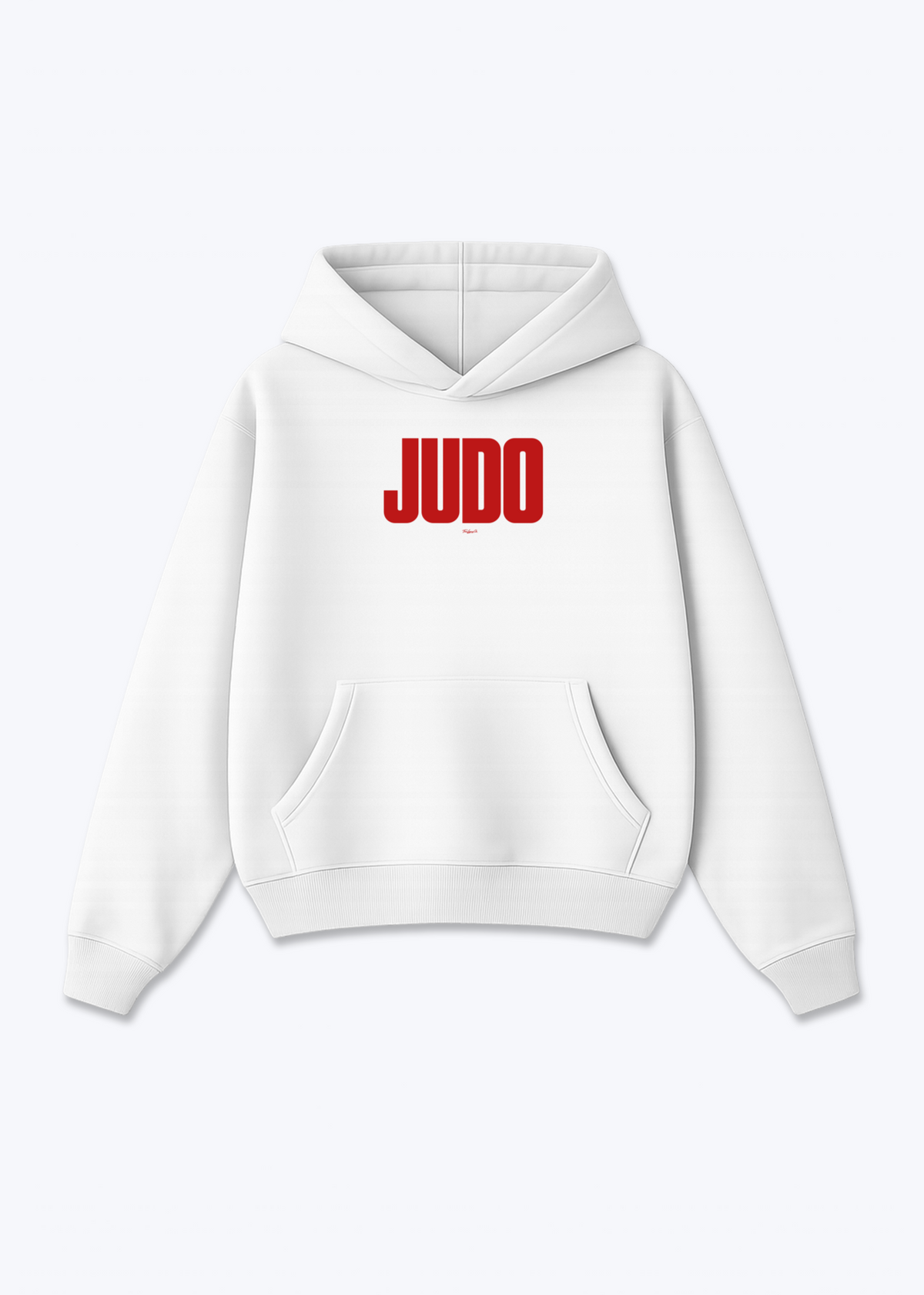 JUDO (RED) - Oversized Hoodie - White Front (Designed)