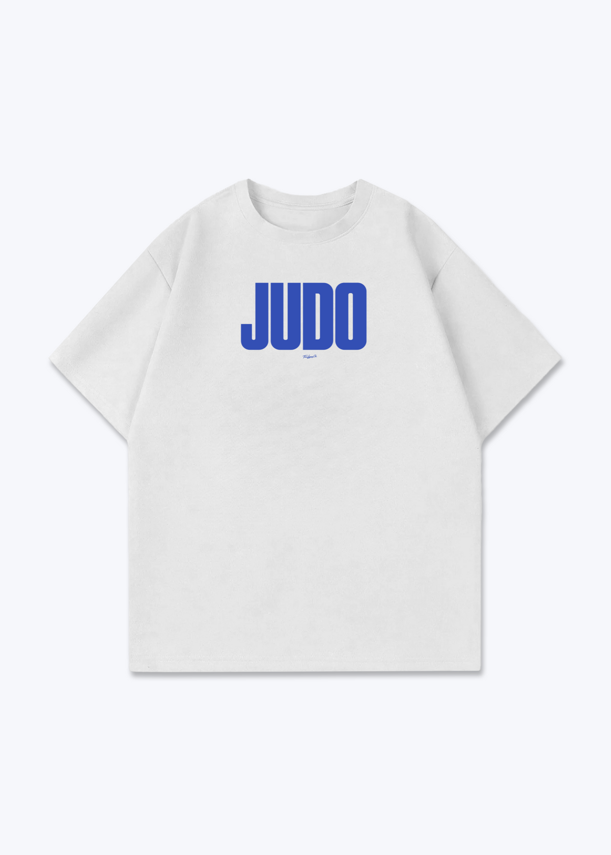 JUDO (BLUE) - Oversized Shirt - White Front (Designed)