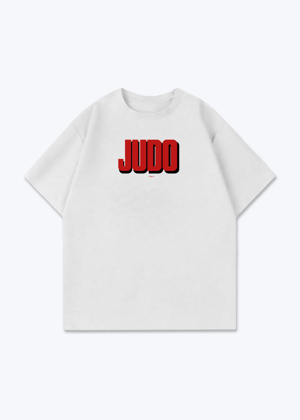 JUDO (RED SHADOW) - Oversized Shirt - White Front (Designed)