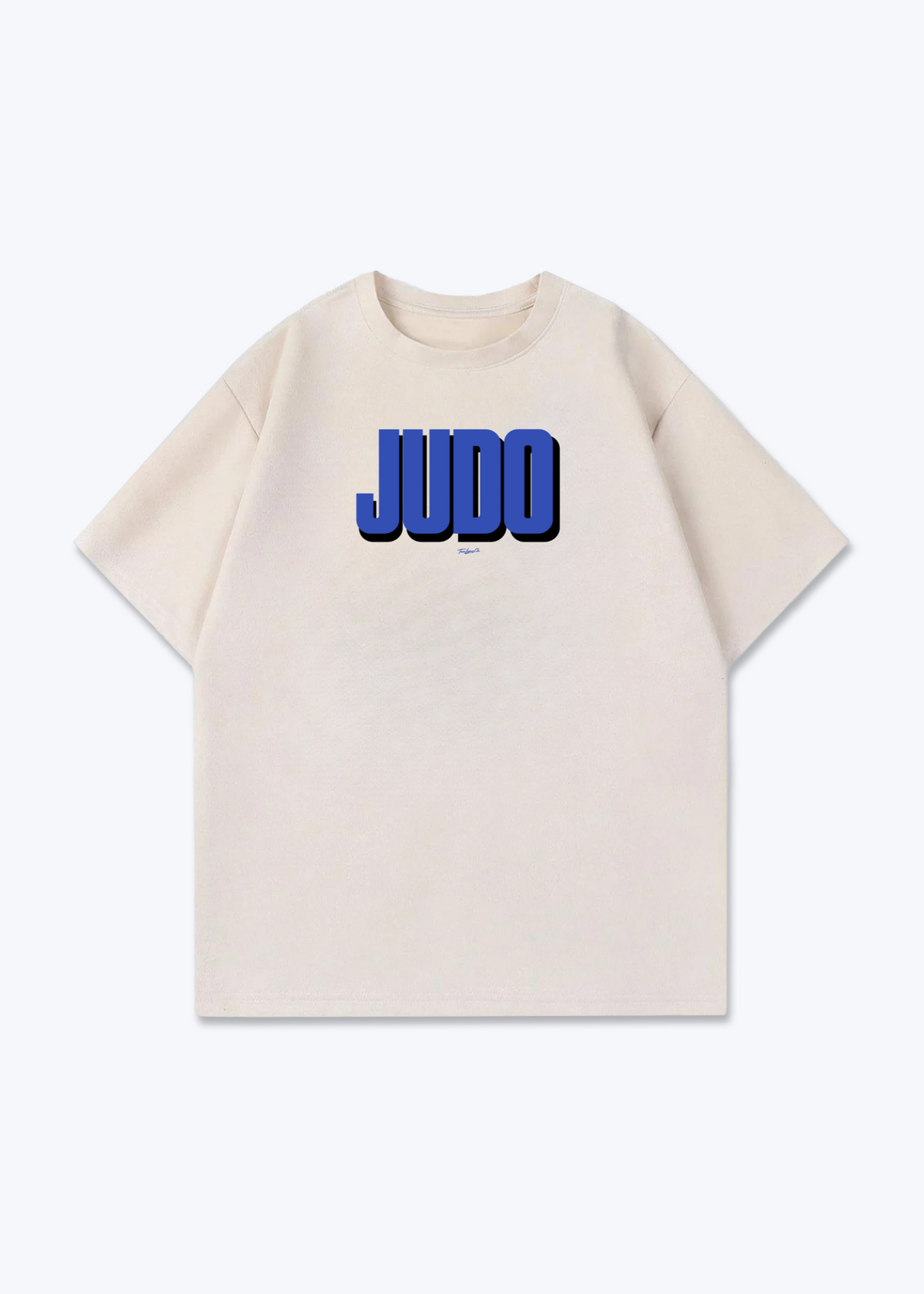JUDO (BLUE SHADOW) - Oversized Shirt - Beige Front (Designed)