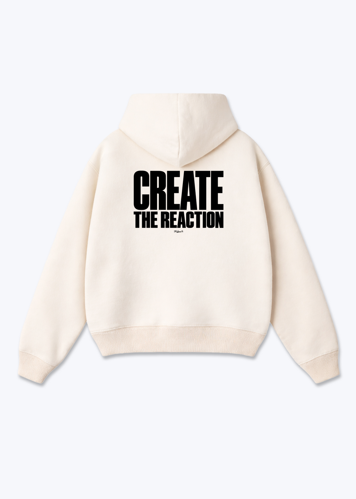 CREATE THE REACTION - Oversized Hoodie - Beige Back (Designed)