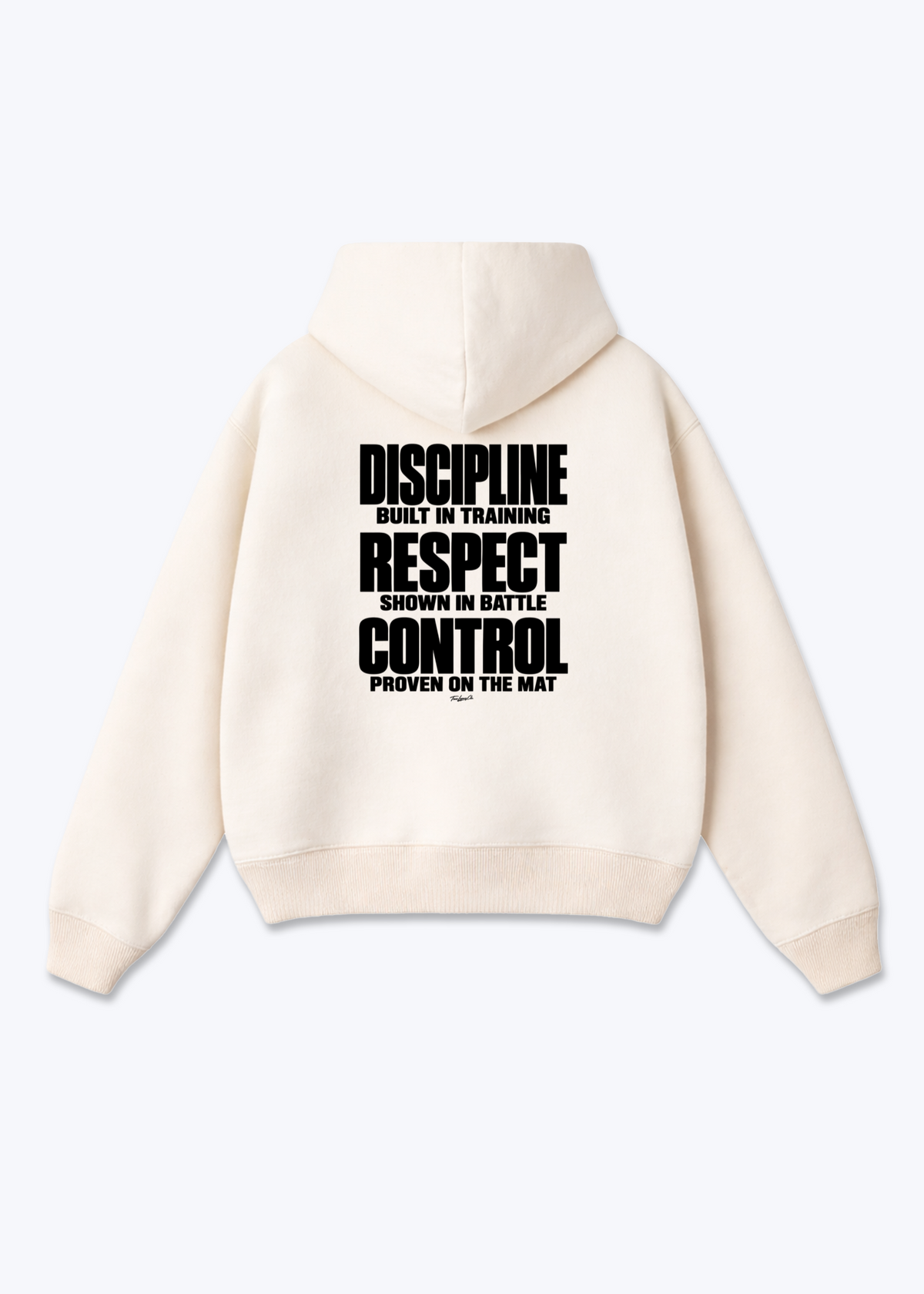 DISCIPLINE RESPECT CONTROL - Oversized Hoodie - Beige Back (Designed)