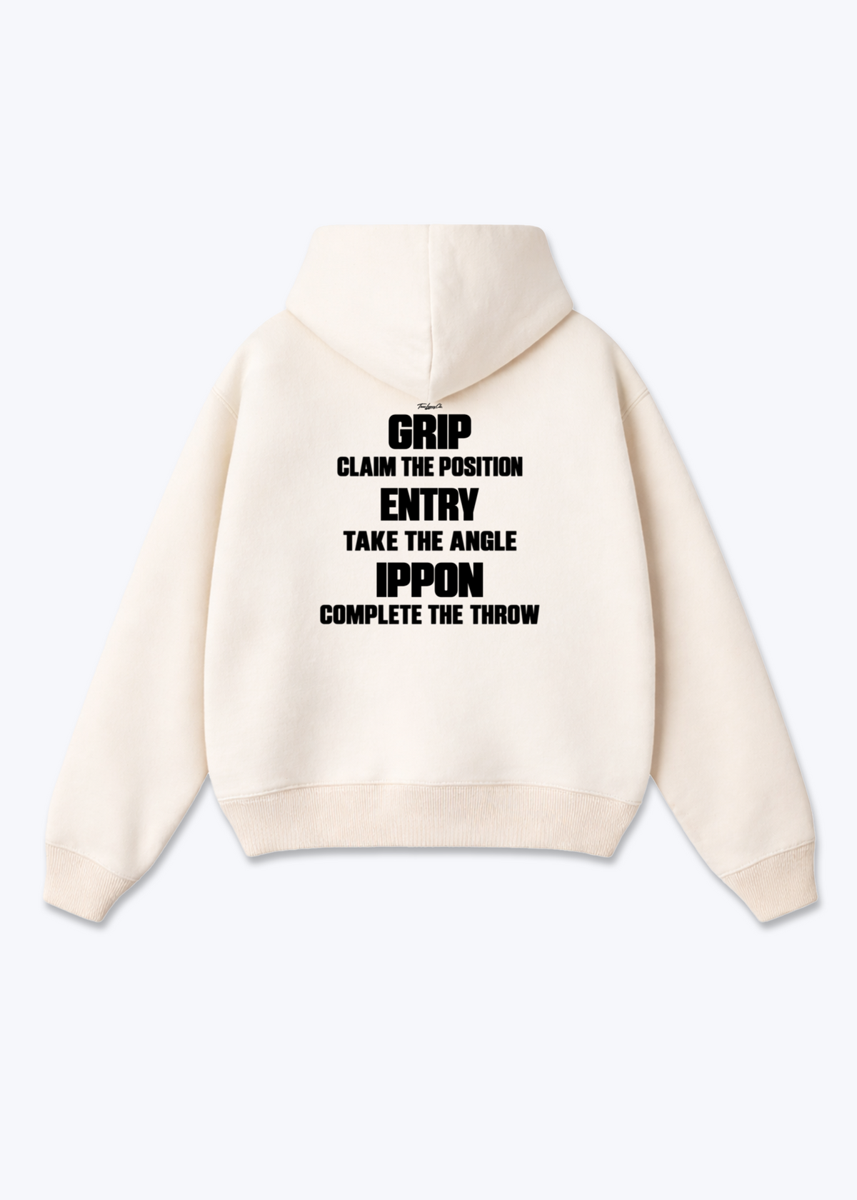 GRIP ENTRY IPPON - Oversized Hoodie - Beige Back (Designed)