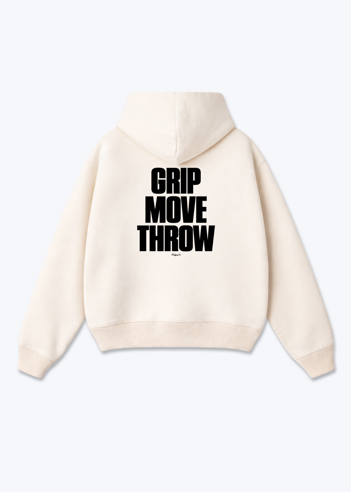 GRIP MOVE THROW - Oversized Hoodie - Beige Back (Designed)