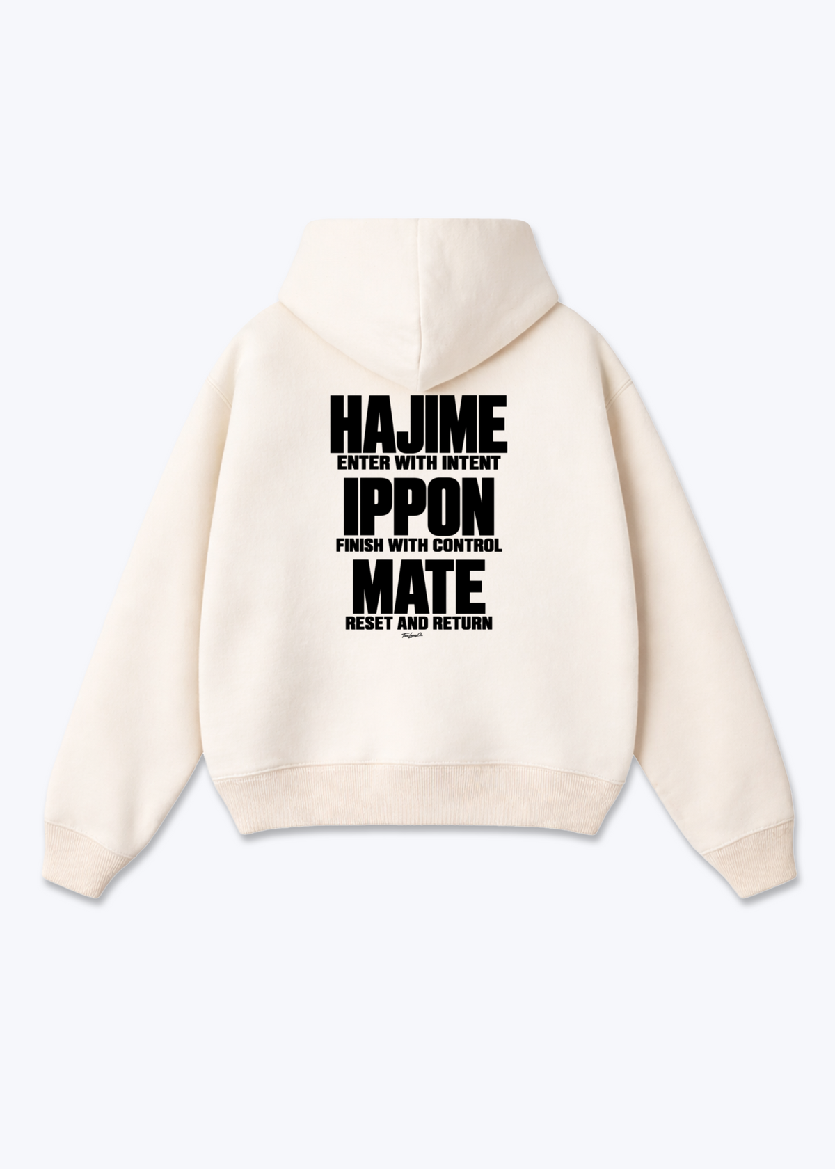 HAJIME IPPON MATE - Oversized Hoodie - Beige Back (Designed)