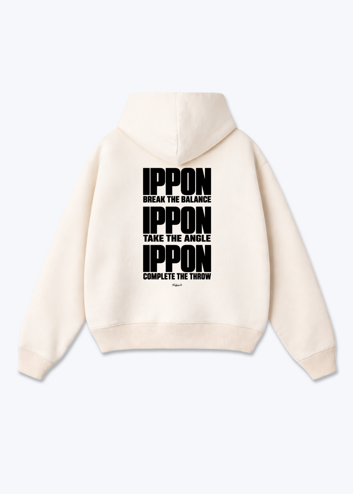 IPPON BLANCE ANGLE THROW - Oversized Hoodie - Beige Back (Designed)