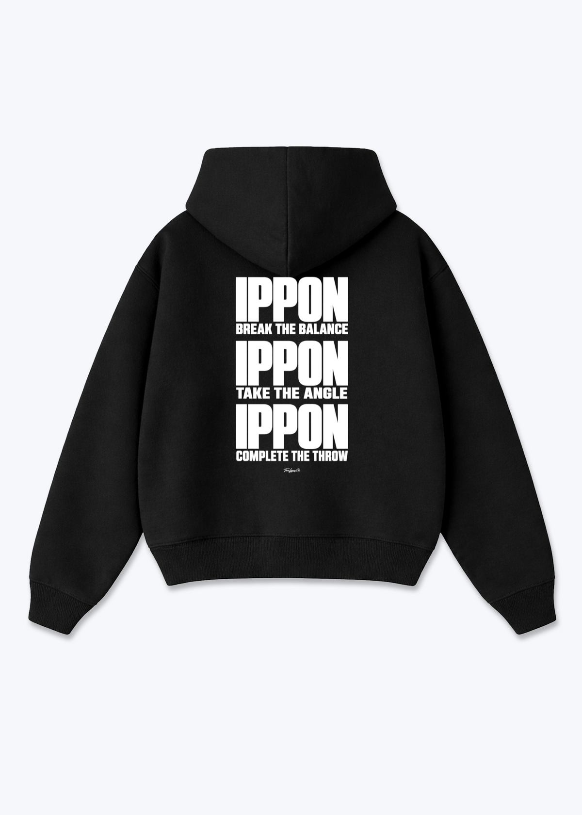IPPON BLANCE ANGLE THROW - Oversized Hoodie - Black Back (Designed)