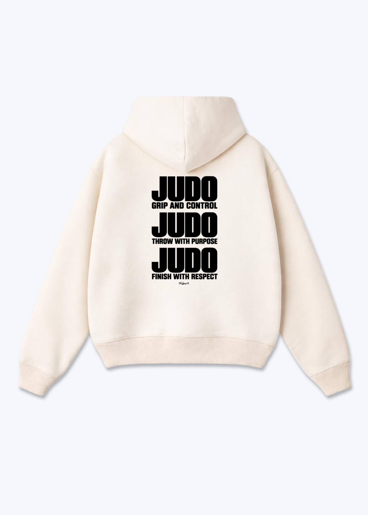 JUDO QUOTE - Oversized Hoodie - Beige Back (Designed)