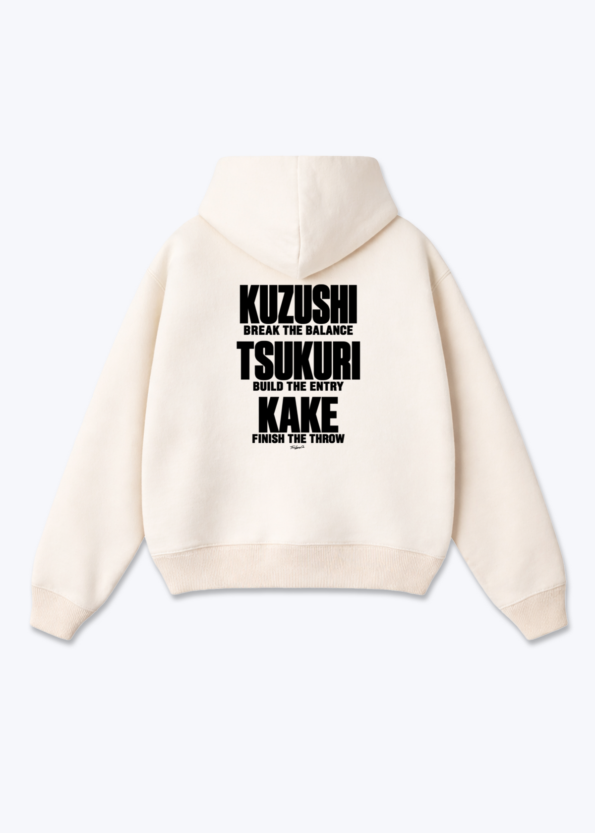 KUZUSHI TSUKURI KAKE - Oversized Hoodie - Beige Back (Designed)