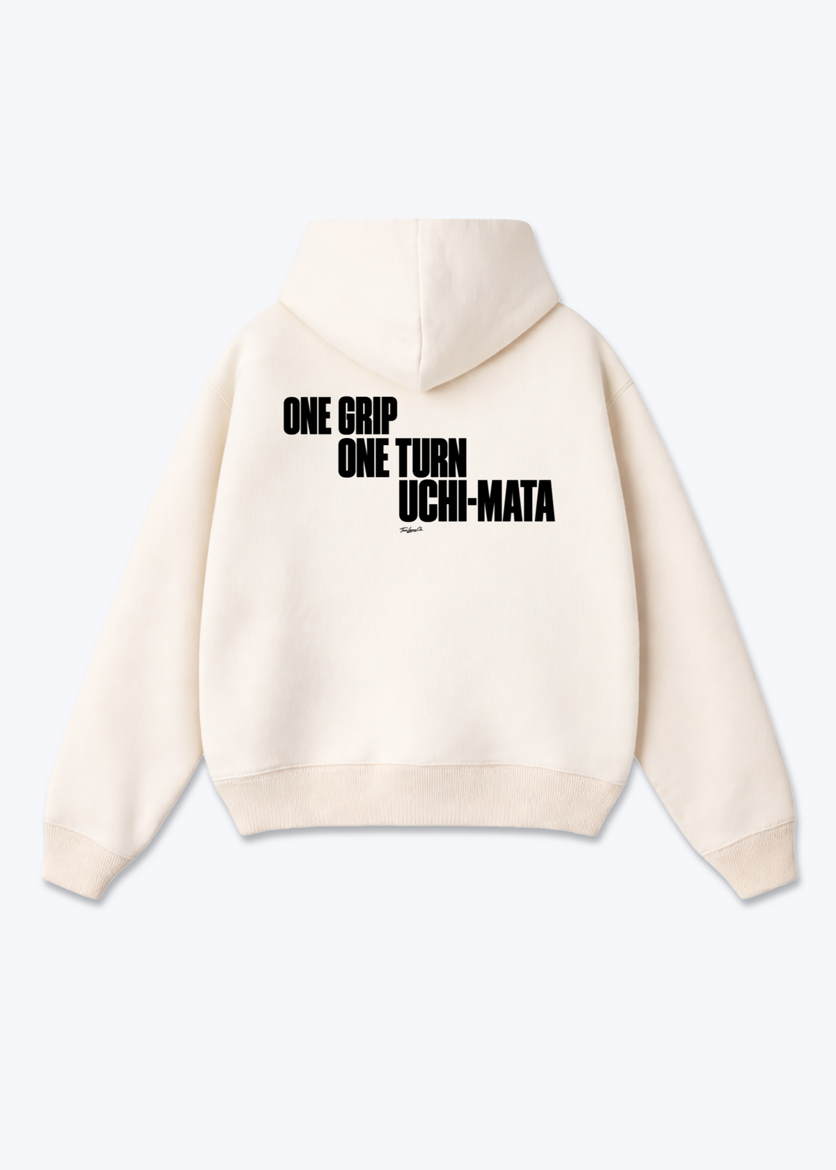 ONE GRIP. ONE TURN. UCHI-MATA - Oversized Hoodie - Beige Back (Designed)