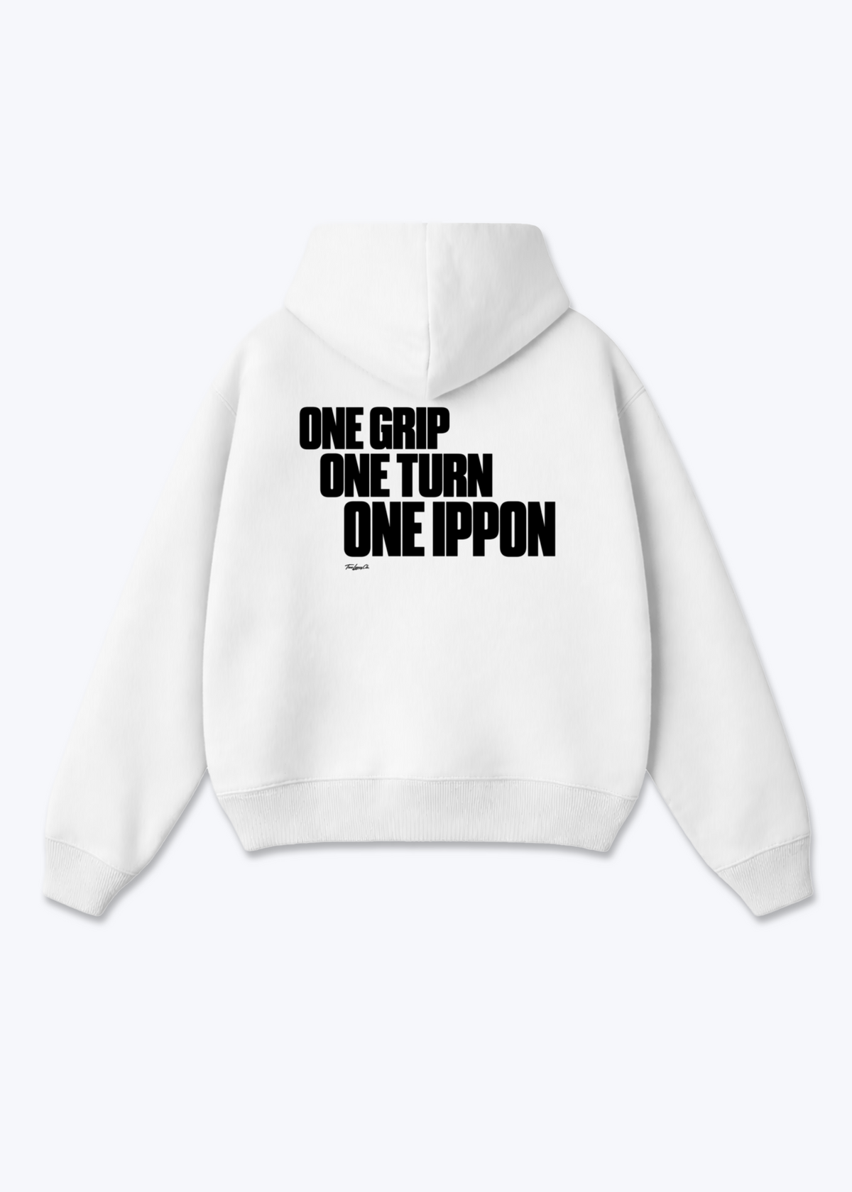 ONE GRIP/TURN/IPPON - Oversized Hoodie - White Back (Designed)