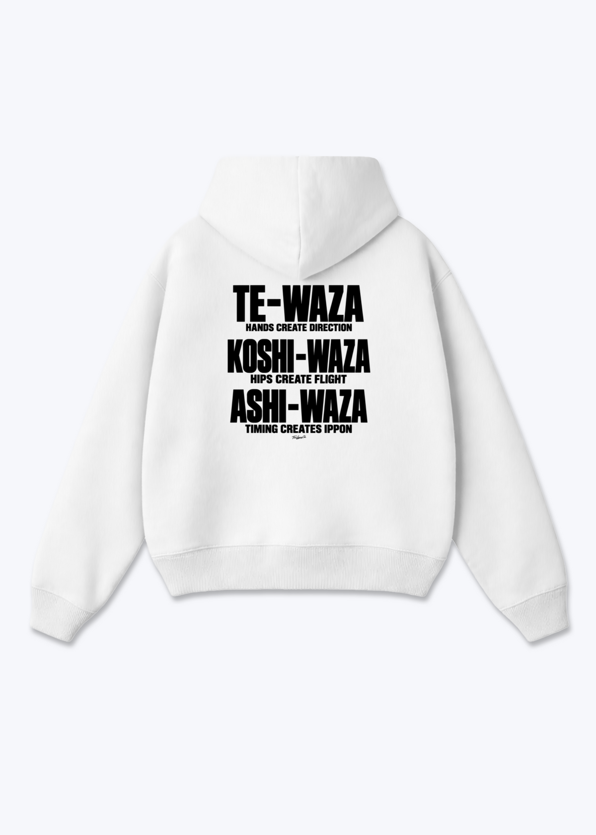 TE-WAZA / KOSHI-WAZA / ASHI-WAZA - Oversized Hoodie - White Back (Designed)