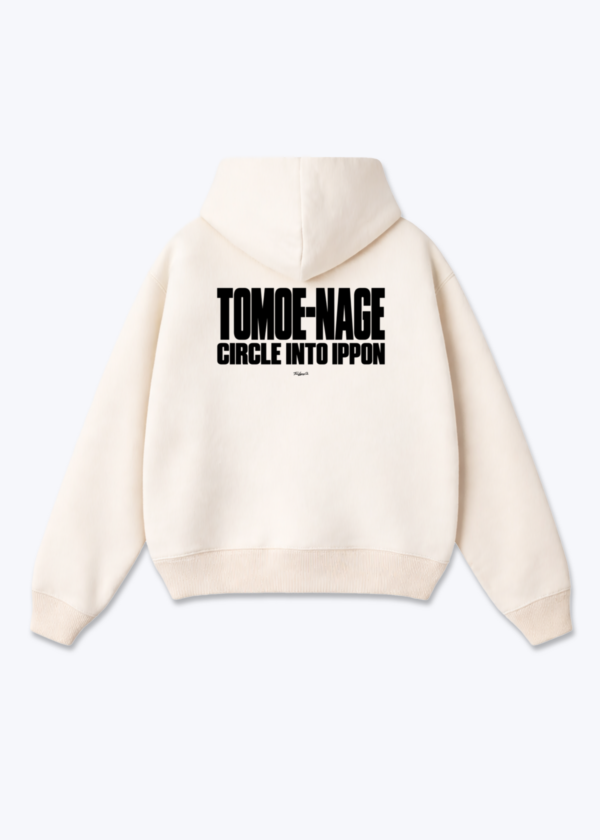 TOMOE-NAGE CIRCLE INTO IPPON - Oversized Hoodie - Beige Back (Designed)