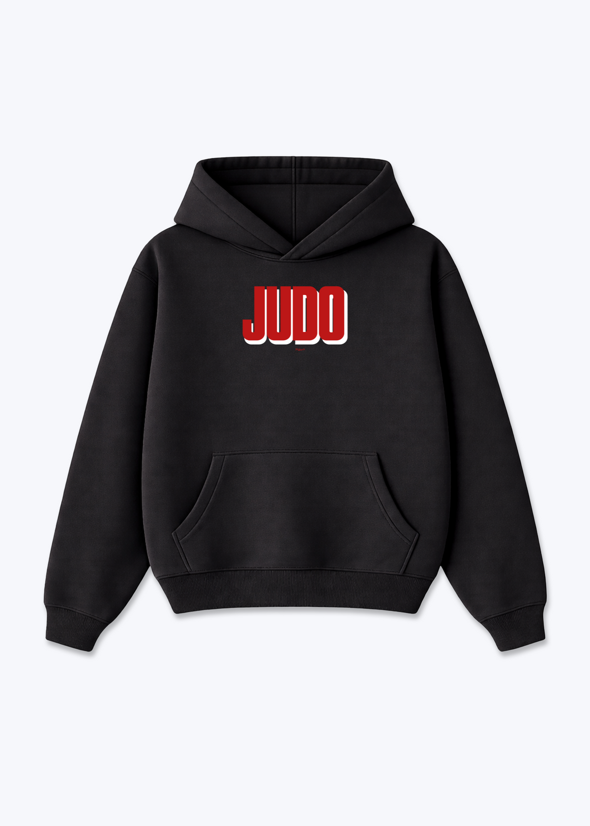 JUDO (RED SHADOW) - Oversized Hoodie - Black Front (Designed)