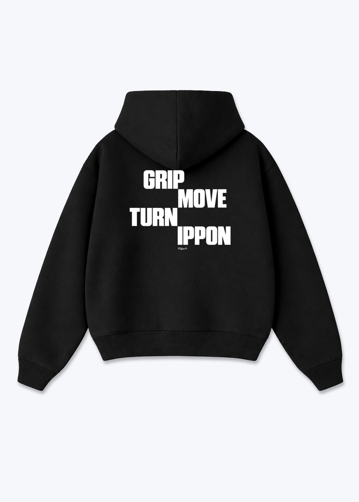 GRIP MOVE TURN IPPON - Oversized Hoodie - Black Back (Designed)