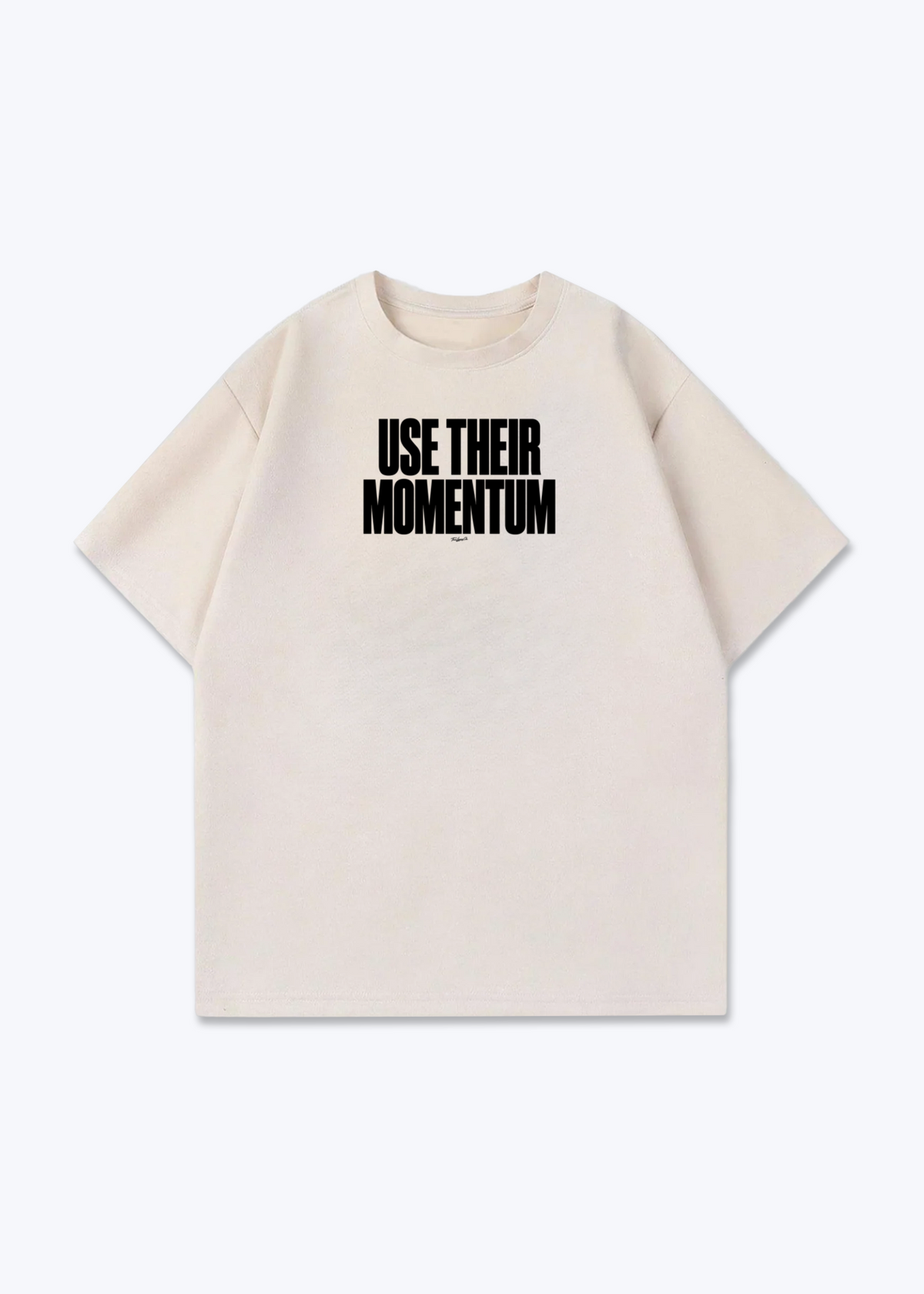 USE THEIR MOMENTUM - Oversized Shirt - Beige Front (Designed)