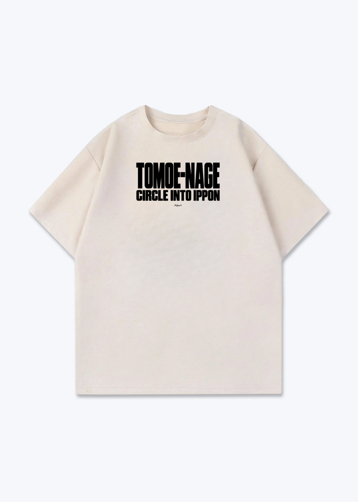 TOMOE-NAGE CIRCLE INTO IPPON - Oversized Shirt - Beige Front (Designed)