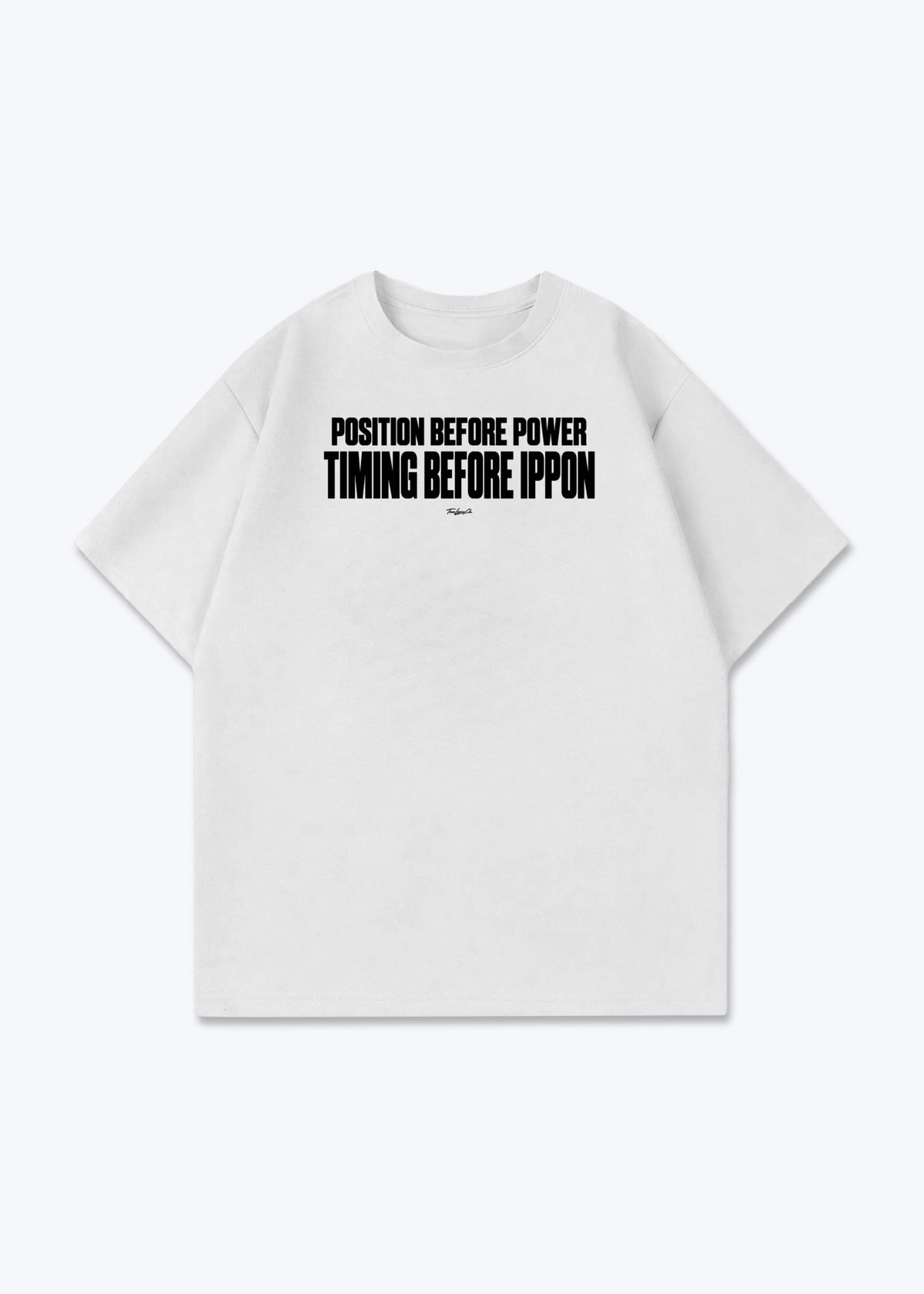 TIMING BEFORE IPPON - Oversized Shirt - White Front (Designed)