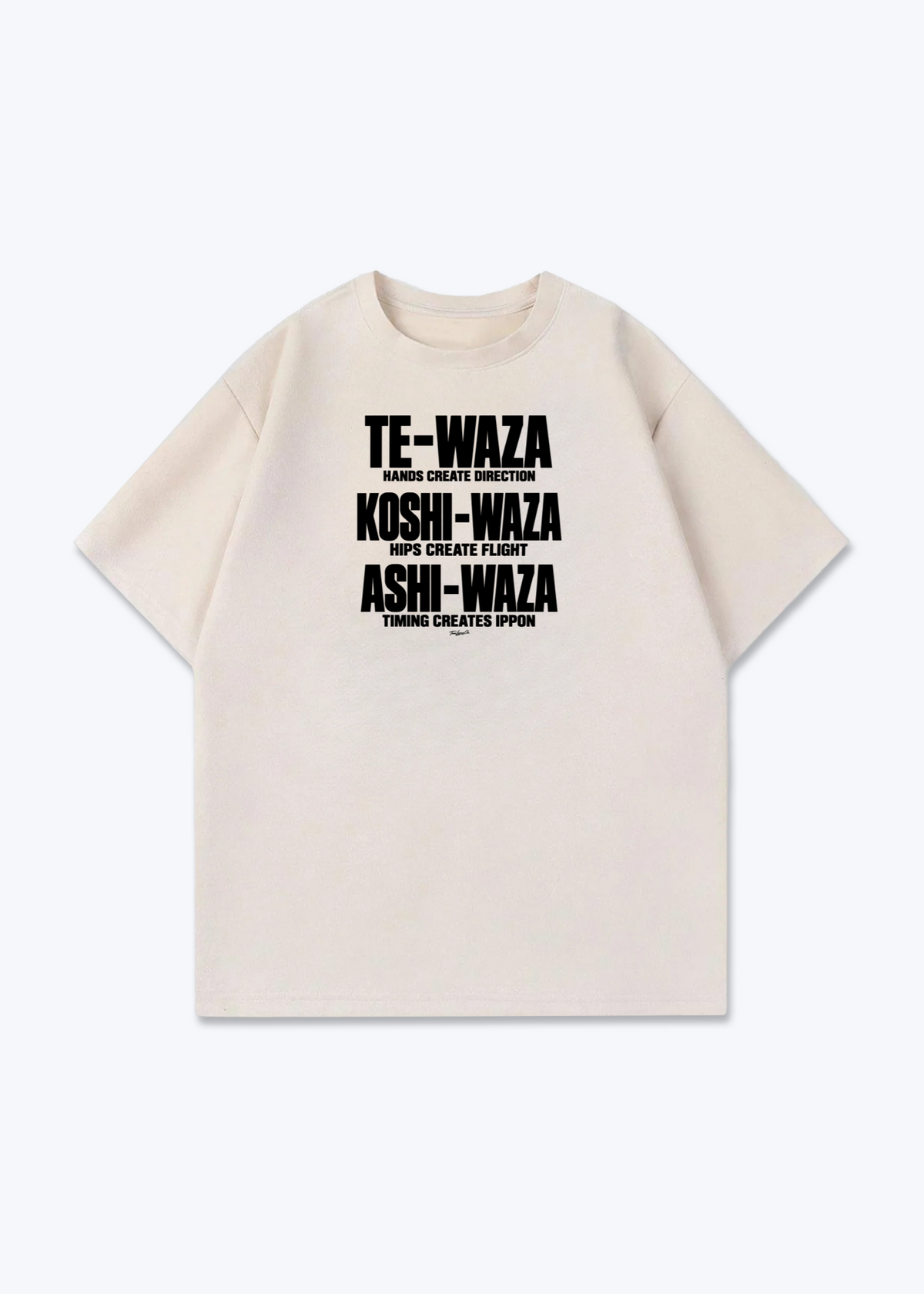 TE-WAZA / KOSHI-WAZA / ASHI-WAZA - Oversized Shirt - Beige Front (Designed)
