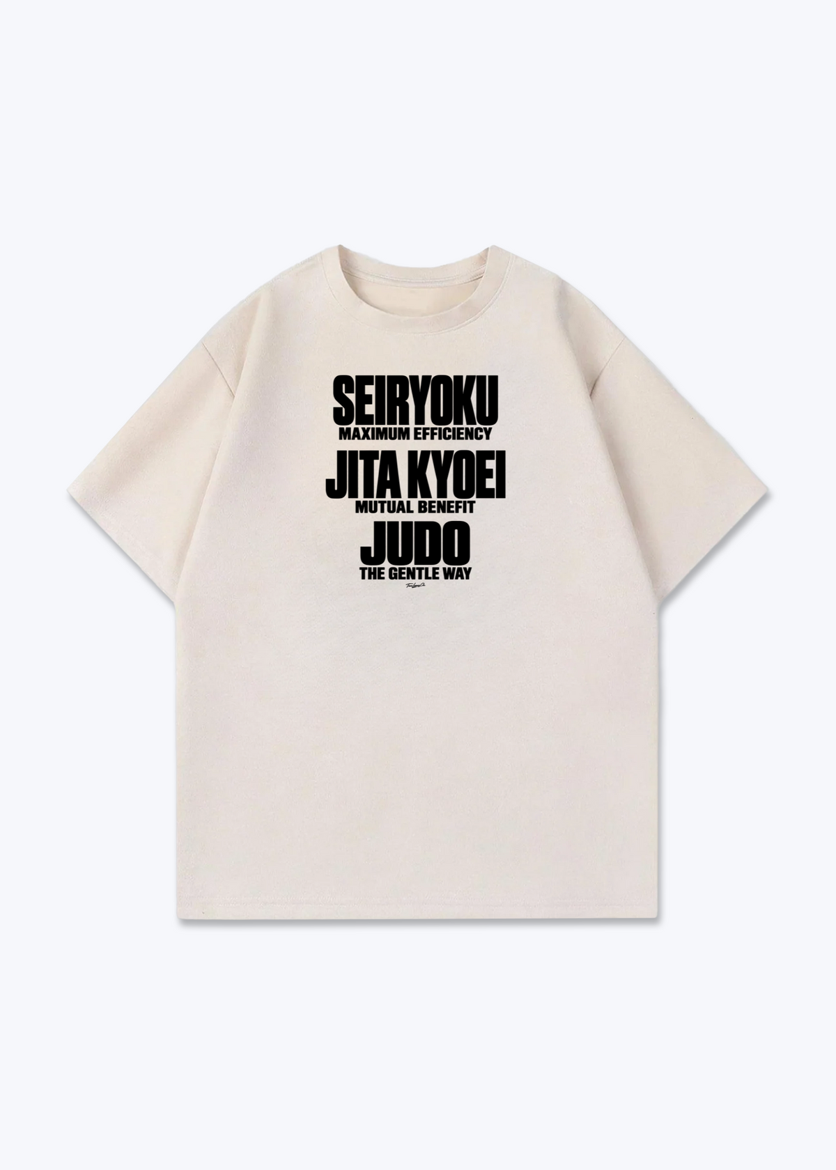 SEIRYOKU / JITA KYOEI / JUDO - Oversized Shirt - Beige Front (Designed)