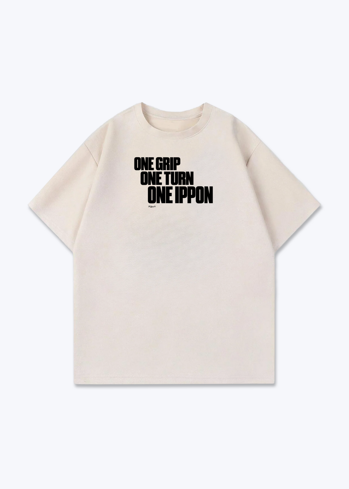 ONE GRIP/TURN/IPPON - Oversized Shirt - Beige Front (Designed)