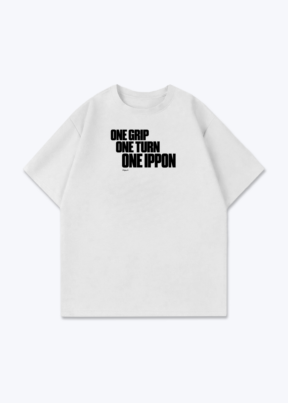 ONE GRIP/TURN/IPPON - Oversized Shirt - White Front (Designed)