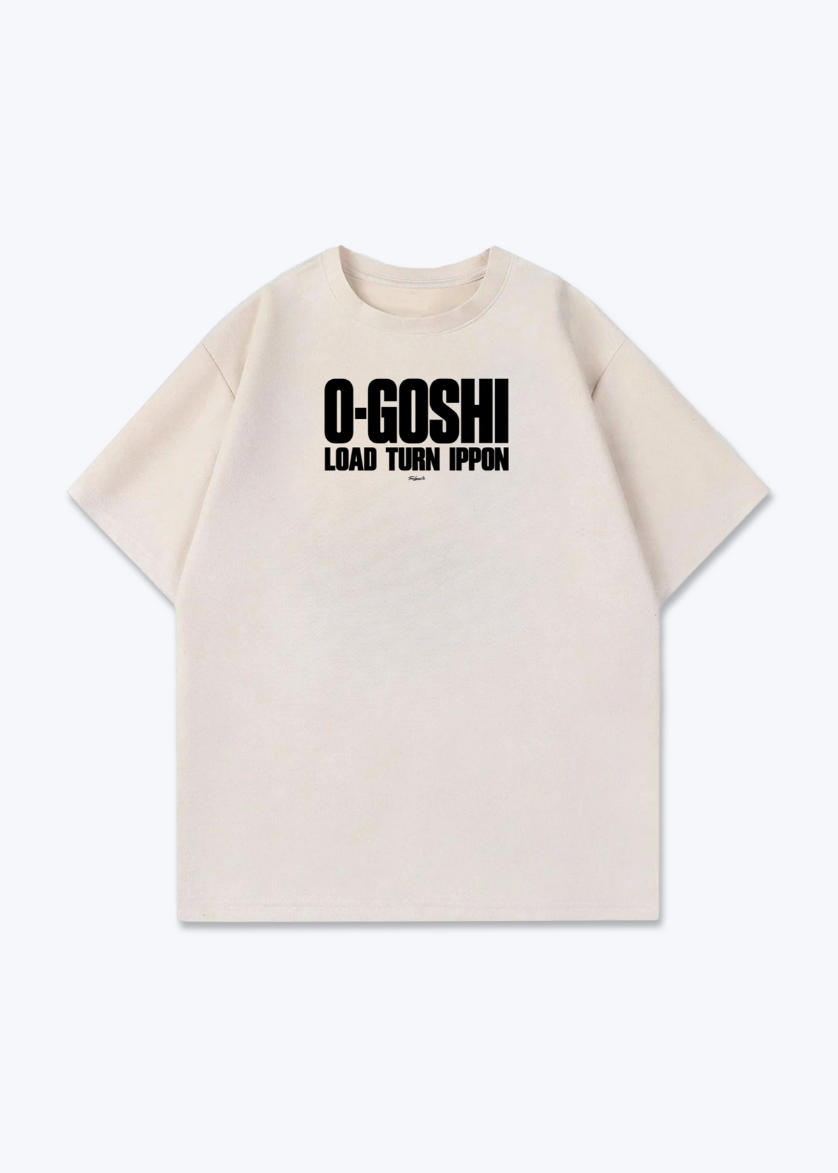 O-GOSHI LOAD/TURN/IPPON - Oversized Shirt - Beige Front (Designed)