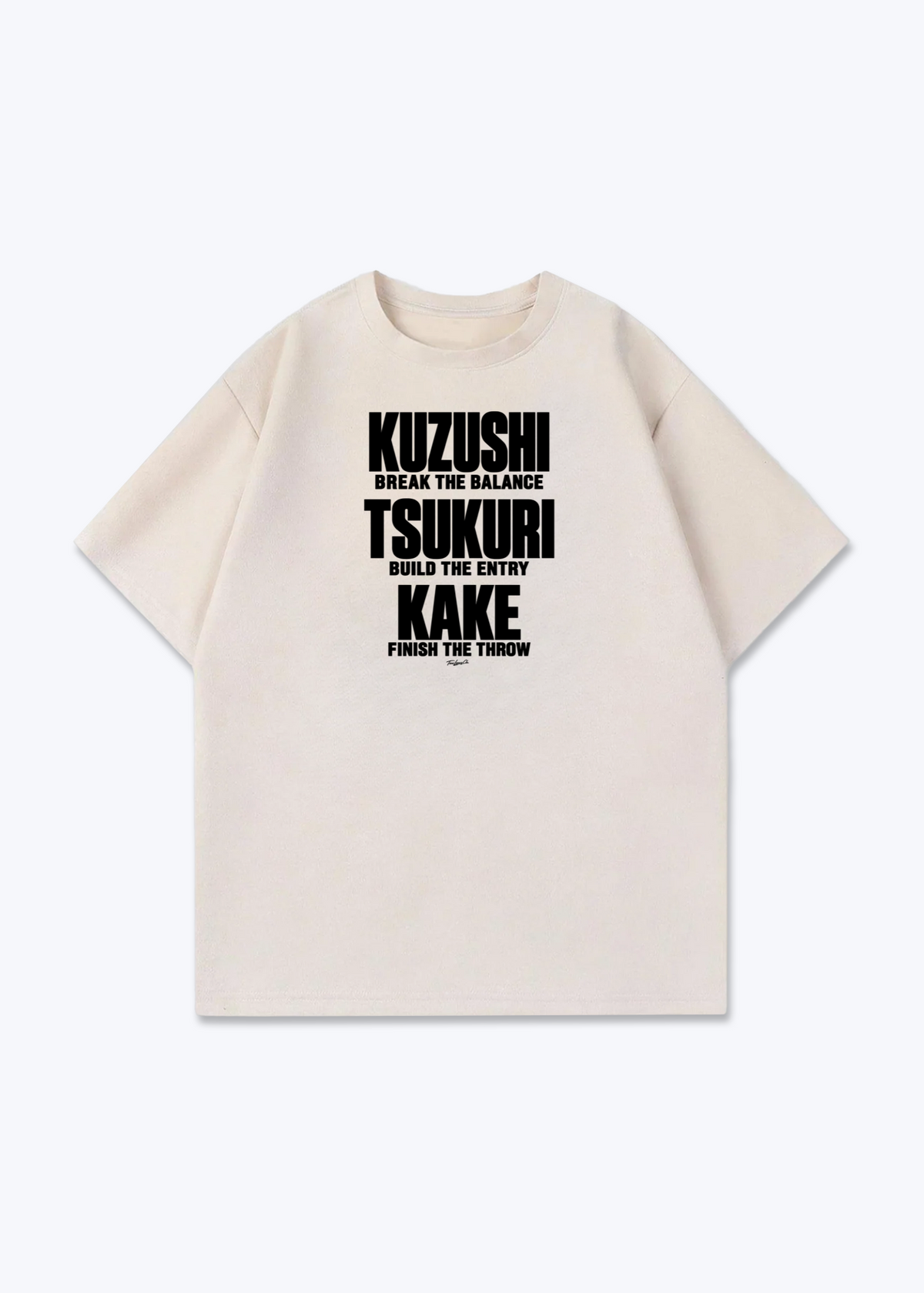 KUZUSHI / TSUKURI / KAKE - Oversized Shirt - Beige Front (Designed)