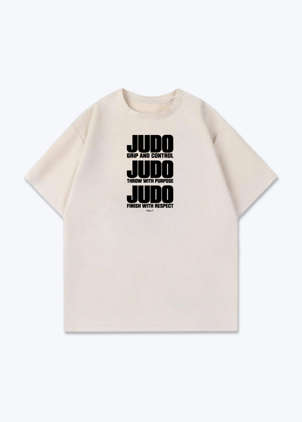 JUDO QUOTE - Oversized Shirt - Beige Front (Designed)