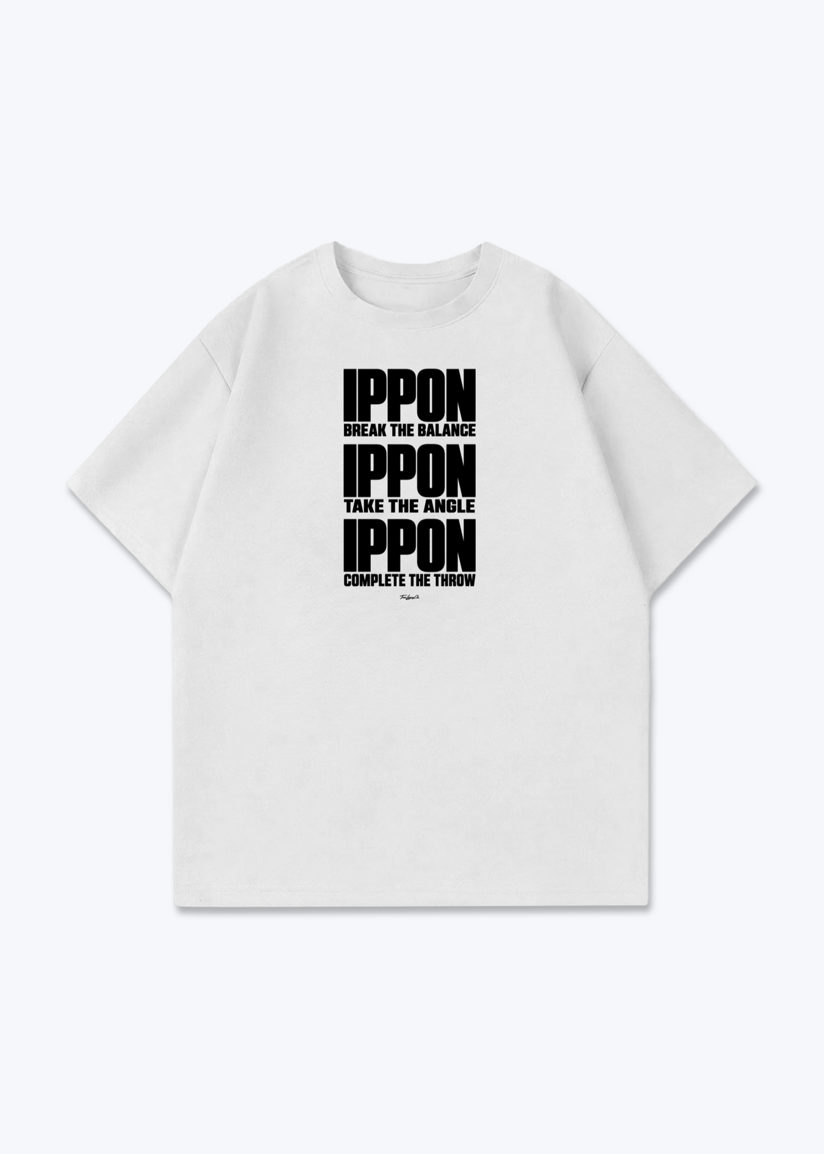 IPPON BALANCE ANGLE THROW - Oversized Shirt - White Front (Designed)