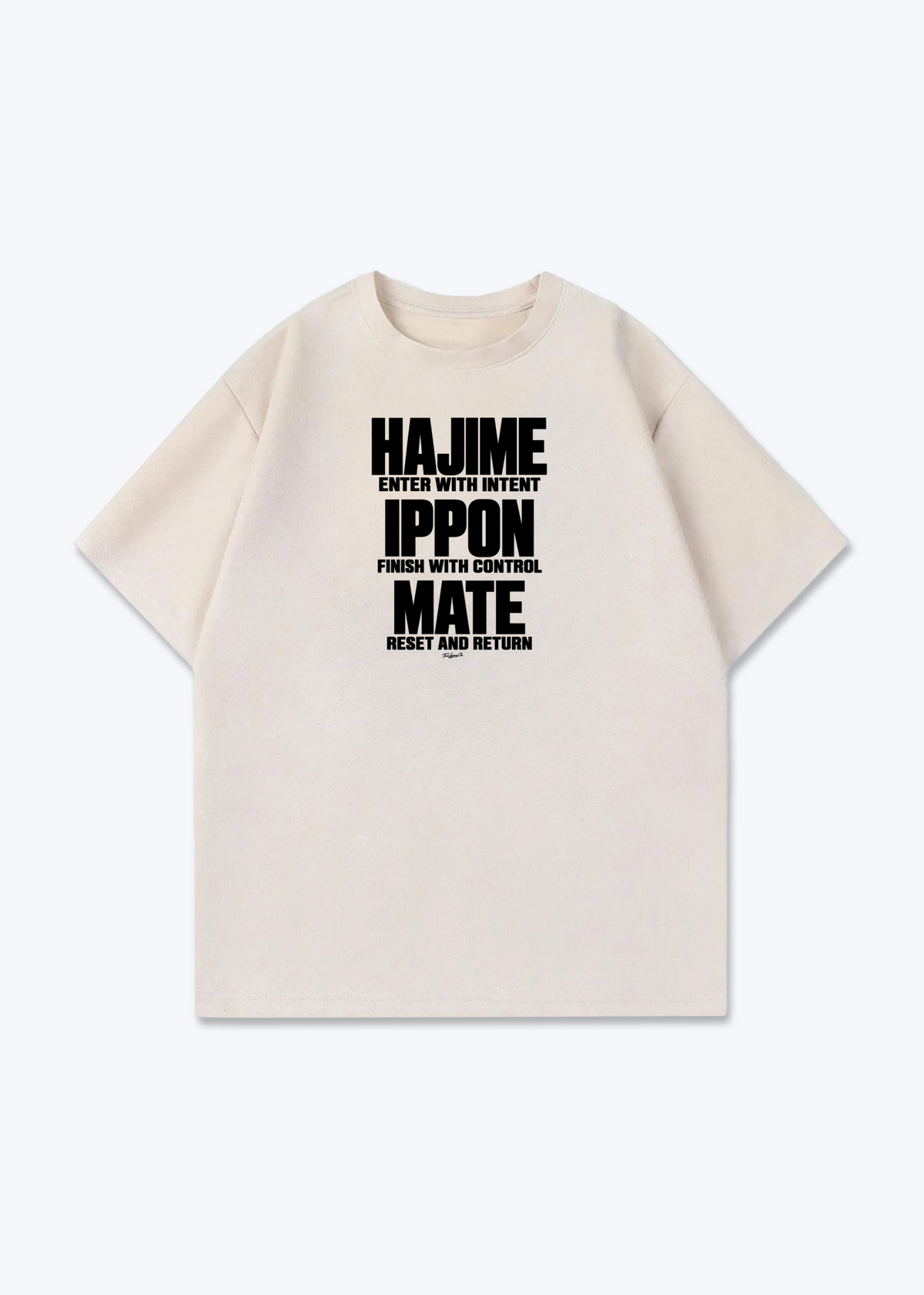 HAJIME / IPPON / MATE - Oversized Shirt - Beige Front (Designed)